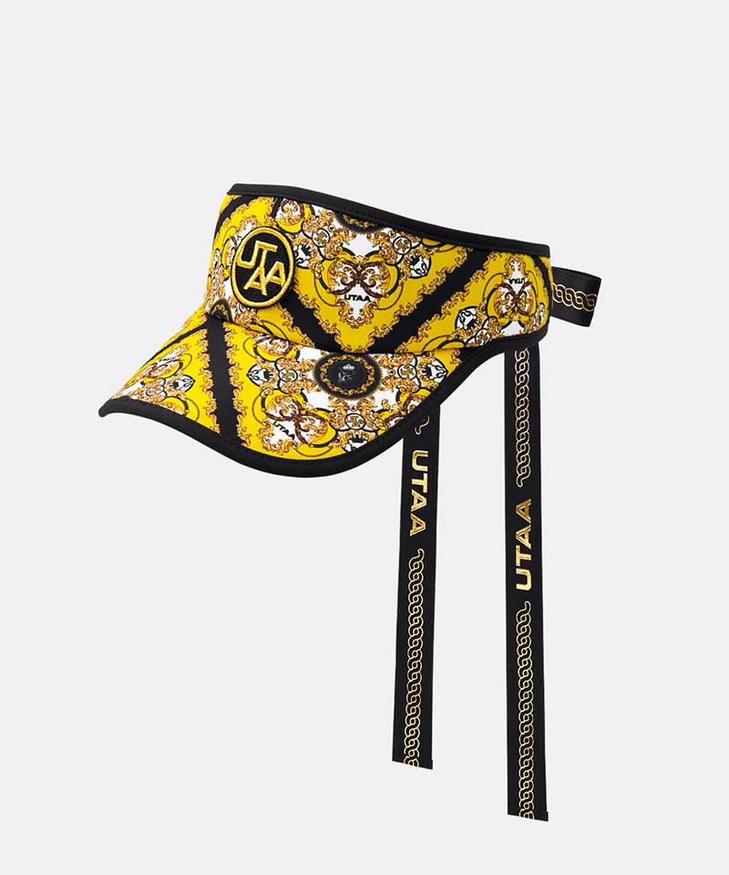 UTAA Women's Midnight Panther Baroque Ribbon Sun Visor - Yellow