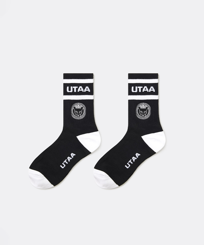 UTAA Women's Ring Panther Line Color Socks - Black