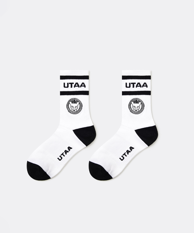 UTAA Women's Ring Panther Line Color Socks - White