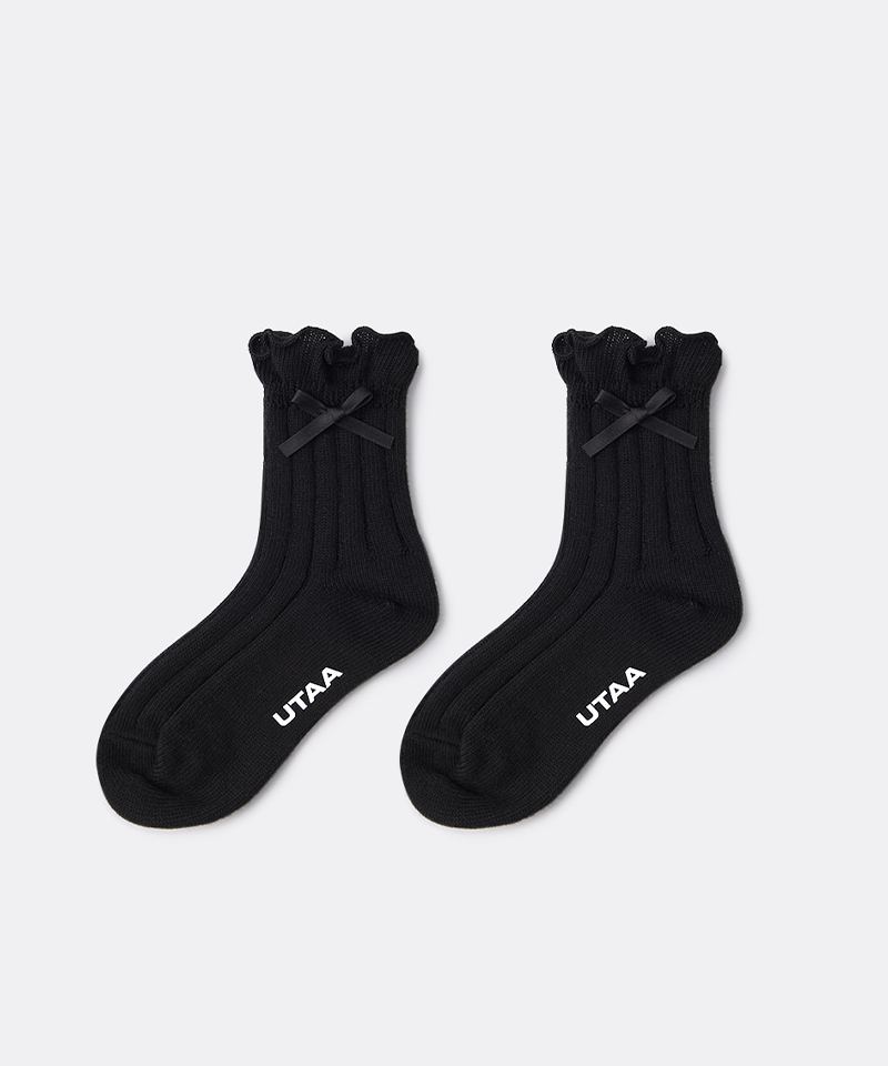 UTAA Women's Laurel Frill Ribbon Socks - Black