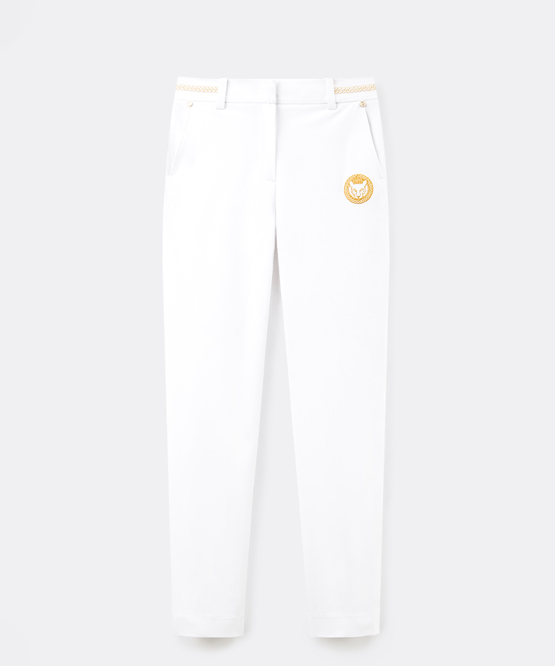 UTAA Women's Crest Golden Panther Scudo Line Pants - White