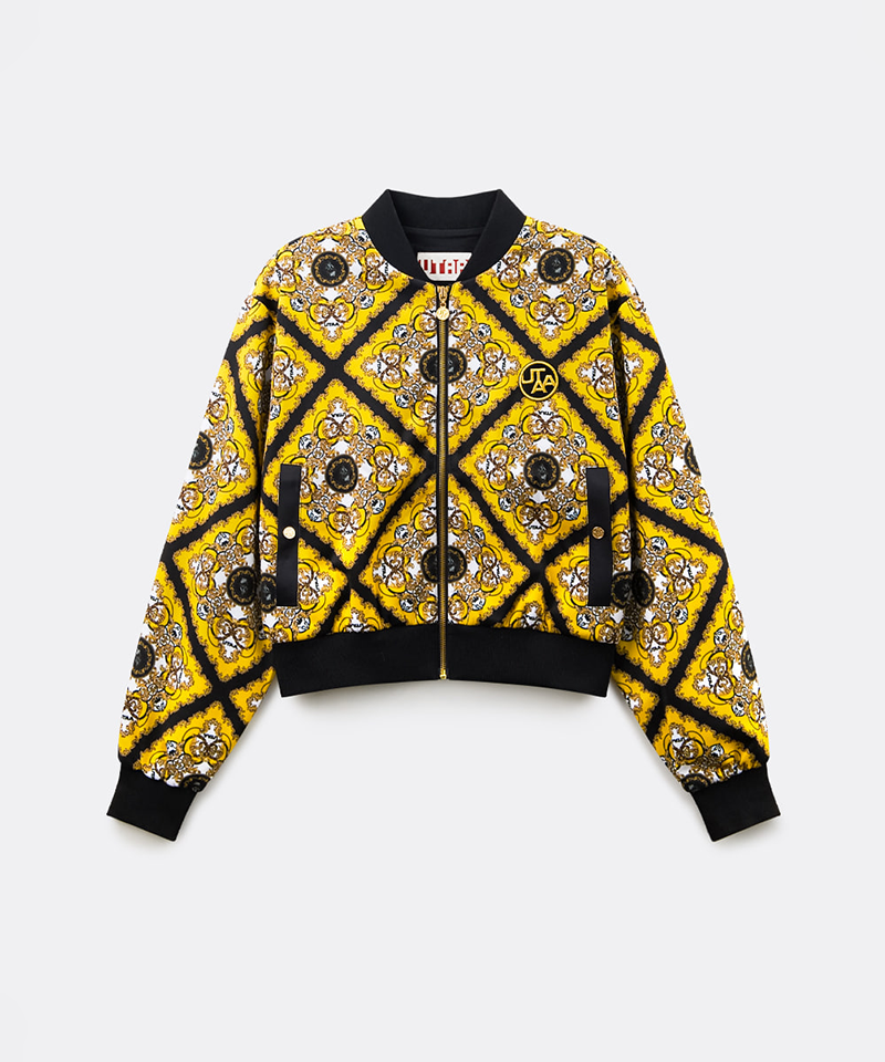 UTAA Women's Midnight Panther Baroque Blouson Jumper - Yellow