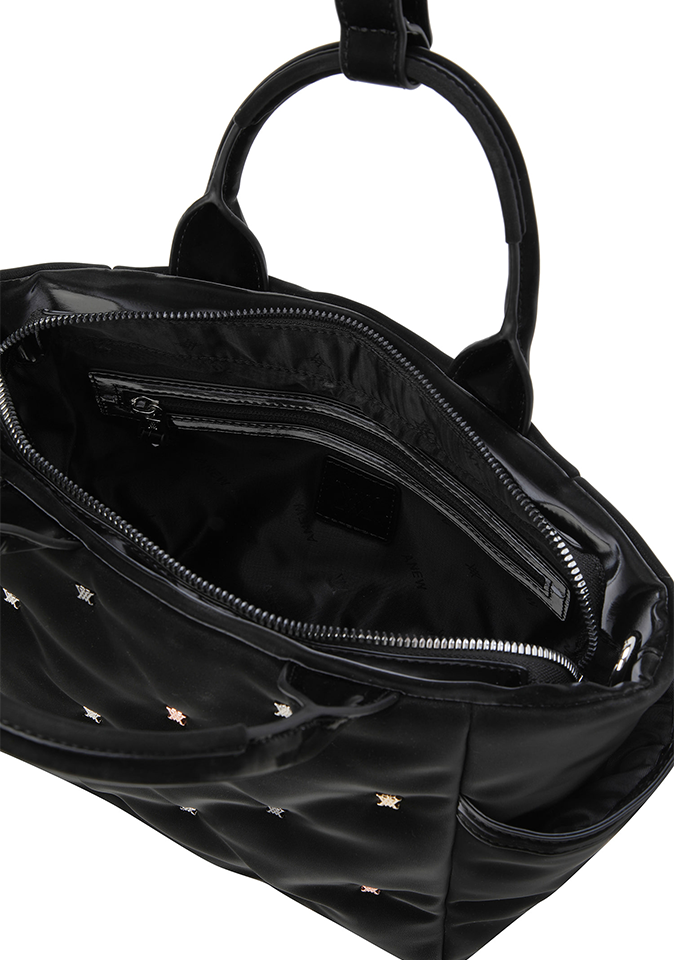 Black twinkle quilted golf tote bag, alternate view