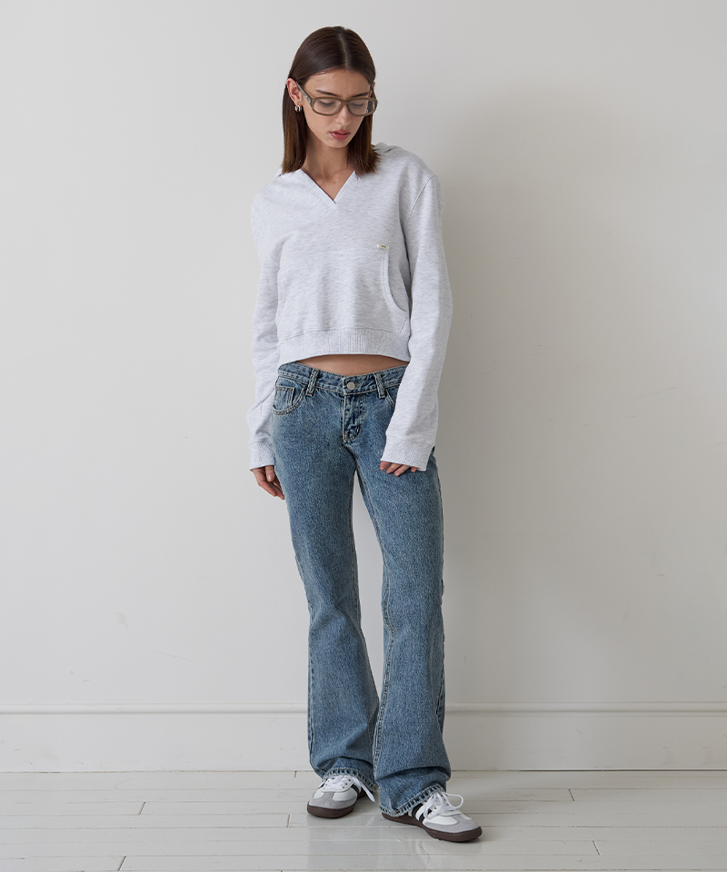 PIV'VEE  Low Rise Bootcut Denim Pants - Medium Blue