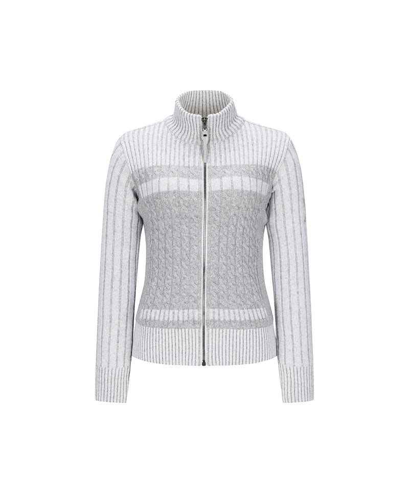 ANEW Golf Women Two Tone Wind Block Zip-up Cardigan - Ivory