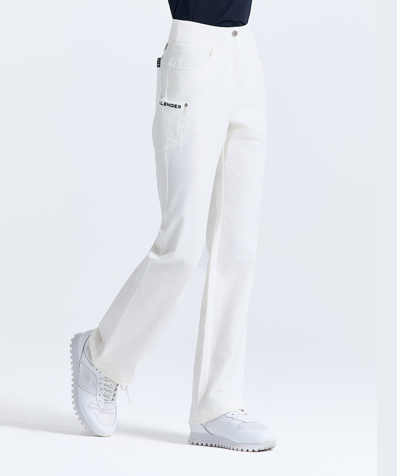 Challenger Women's Cotton-Touch High-Waisted Bootcut Pants - Off-White