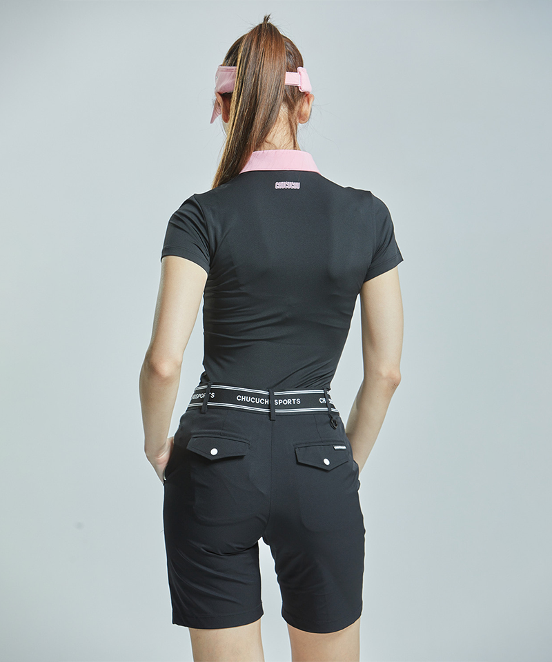 CHUCUCHU Point Collar Short Sleeve Top - 2 Colors