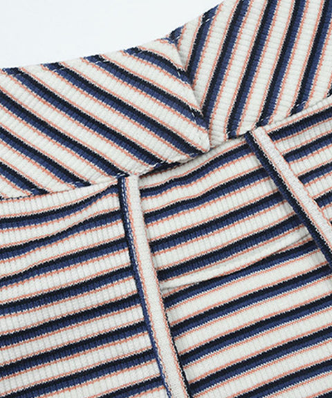 KANDINI New Stripe Halter Tee - Navy