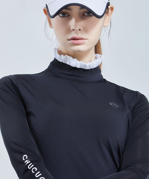CHUCUCHU Cooling Lovely Mock Neck Top - 2 Colors