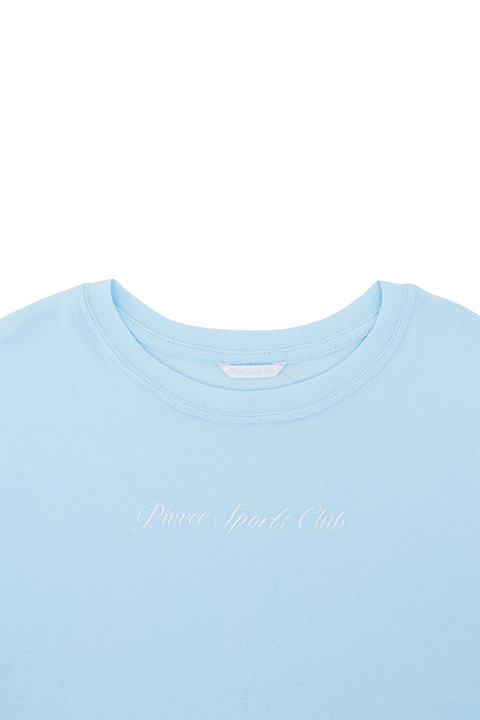 PIV'VEE Curved Hem T-shirt - Airy Blue