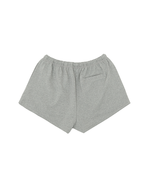 PIV'VEE Embroidered Drawstring Shorts - Heather Grey