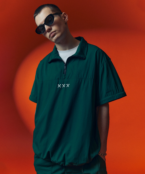 Jamie West Detachable Half Zip-up Anorak - Green