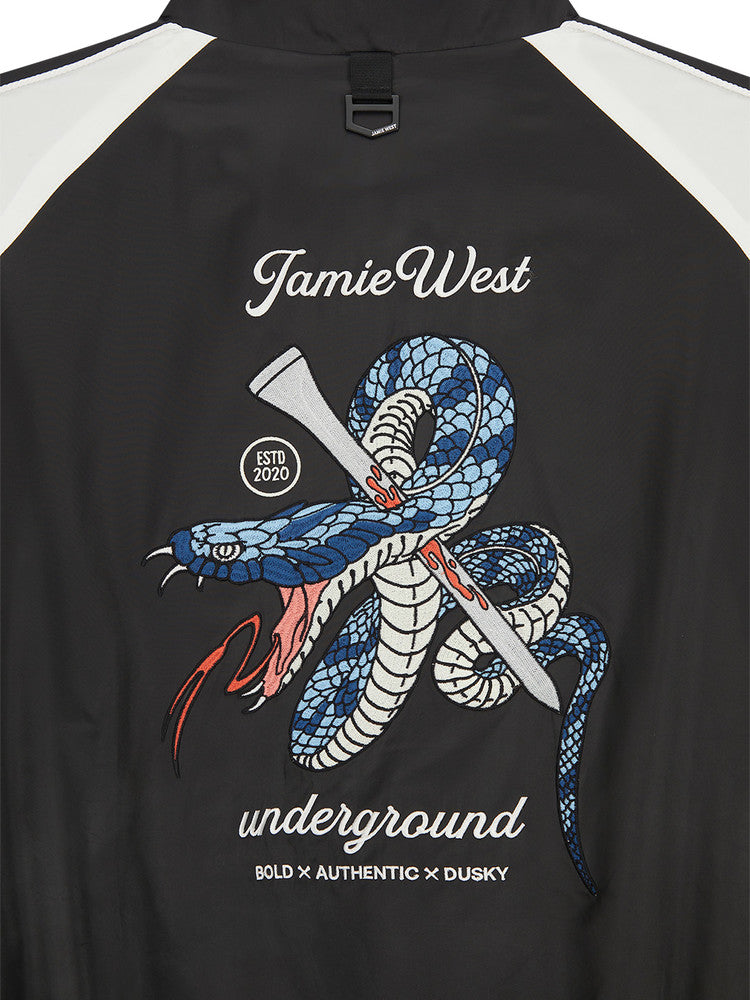 Jamie West Reversible Highneck Souvenir Jacket - Black
