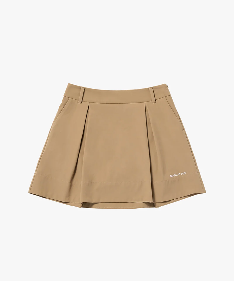 MCC Women's Pleated Flare Skirt - Camel