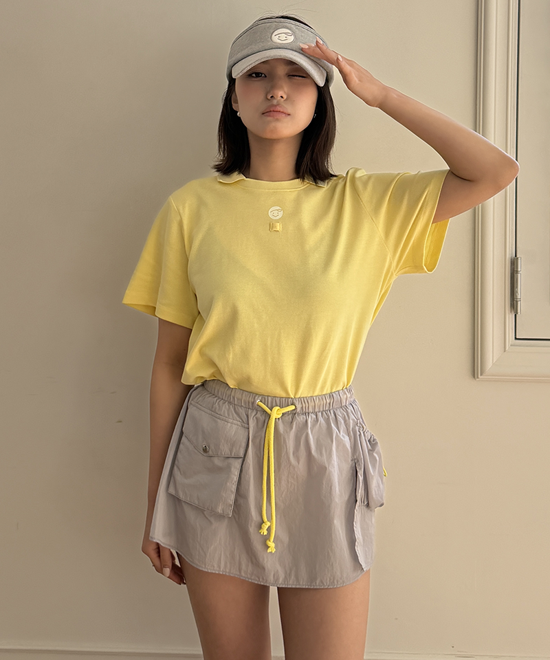 PIV'VEE Drawstring Utility Skirt - Space Silver