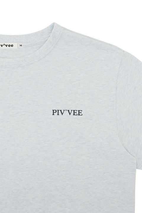 PIV'VEE Positive Sports Club Boxy T-Shirt - Snow Grey
