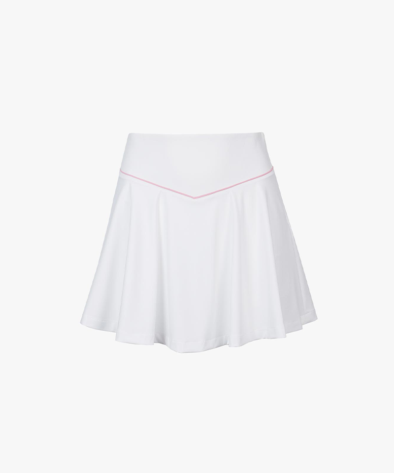 CREVE NINE: Tricot Flare Skirt - White