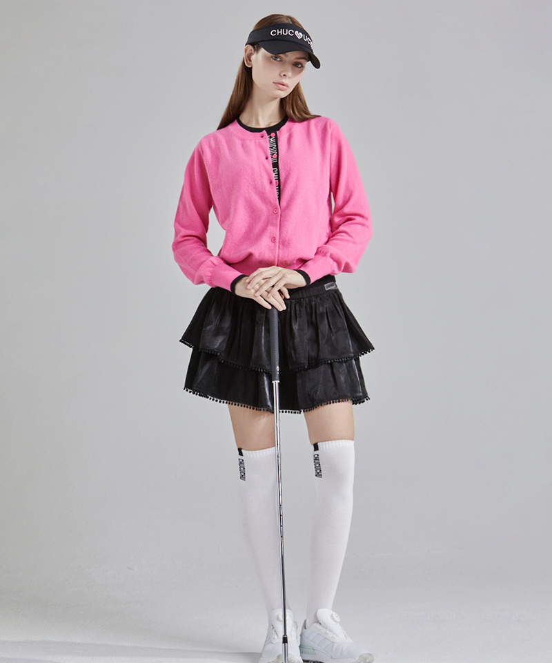 CHUCUCHU Two-Tone Wool Blend Cardigan - 2 Colors