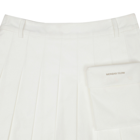 Monday Flow Wink Pleated Skirt - White