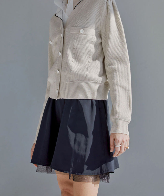 Anell Golf Sharp Flared Skirt - Dark Navy