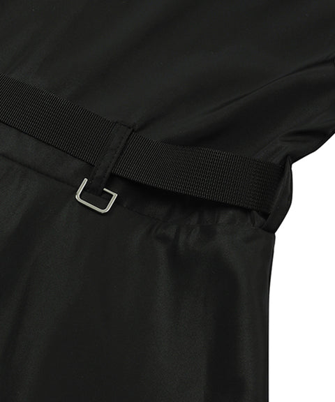 MACKY Golf: Hooded Zip-Up Belt Dress - Black