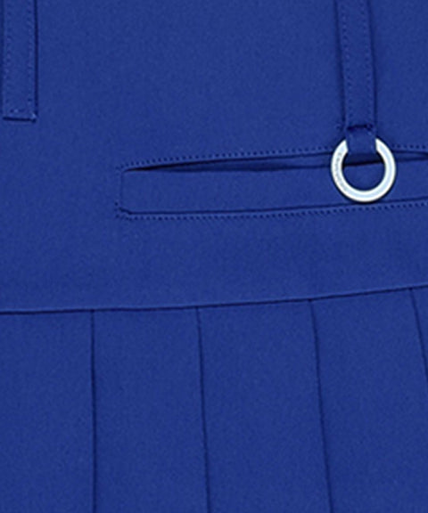 CHUCUCHU Logo Double Pleated Skirt - Blue