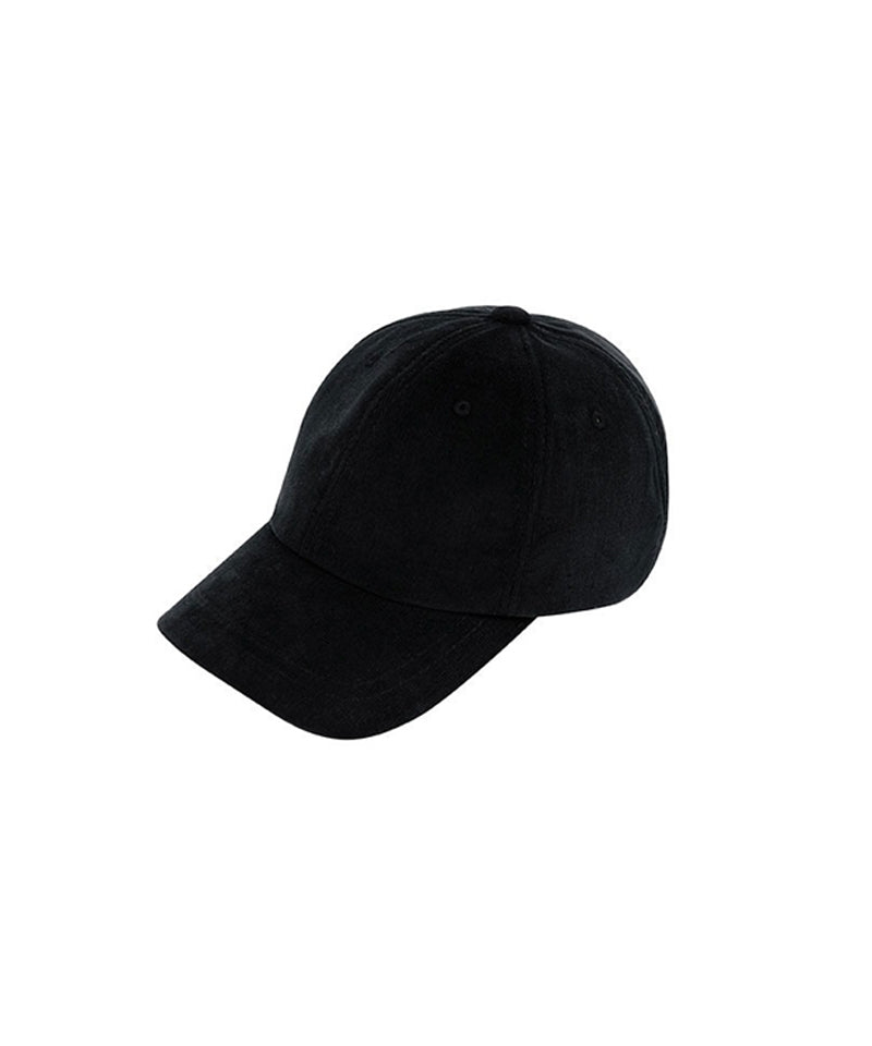 CREVE NINE: Script Logo Corduroy Ball Cap - Black