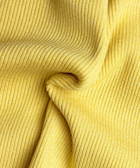 BENECIA 12 Round Neck Ribbed Knit - Yellow