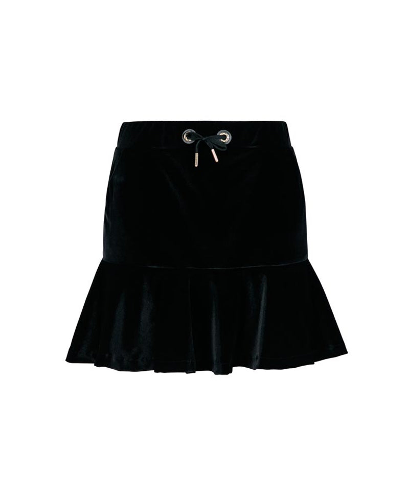 CREVE NINE: Velvet Flare Skirt - Black