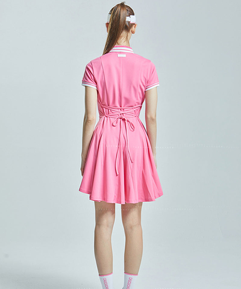 CHUCUCHU Flare Collar Dress - Pink