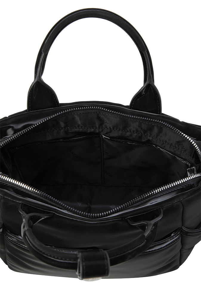 Black twinkle quilted golf tote bag, product view