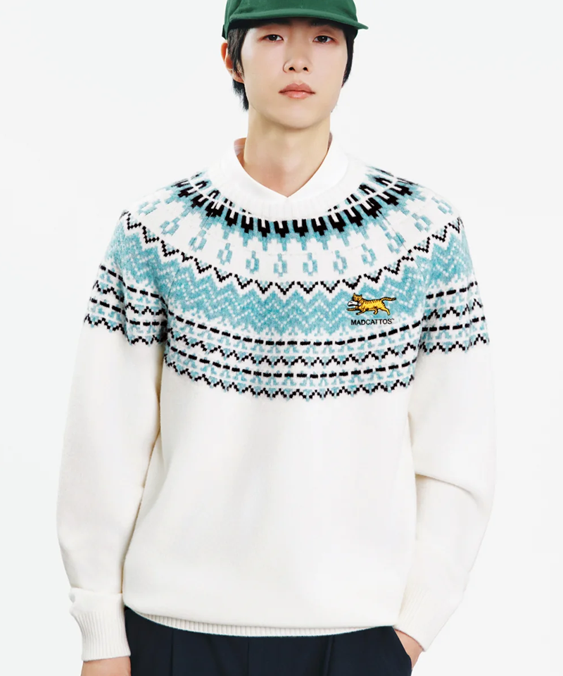MCC Men's Fair Isle Sweater - Off White