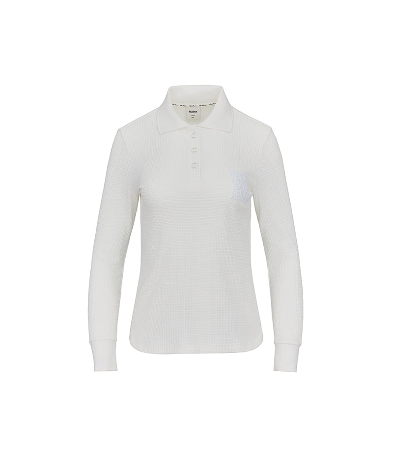 Women's Waffle Long-Sleeve Polo