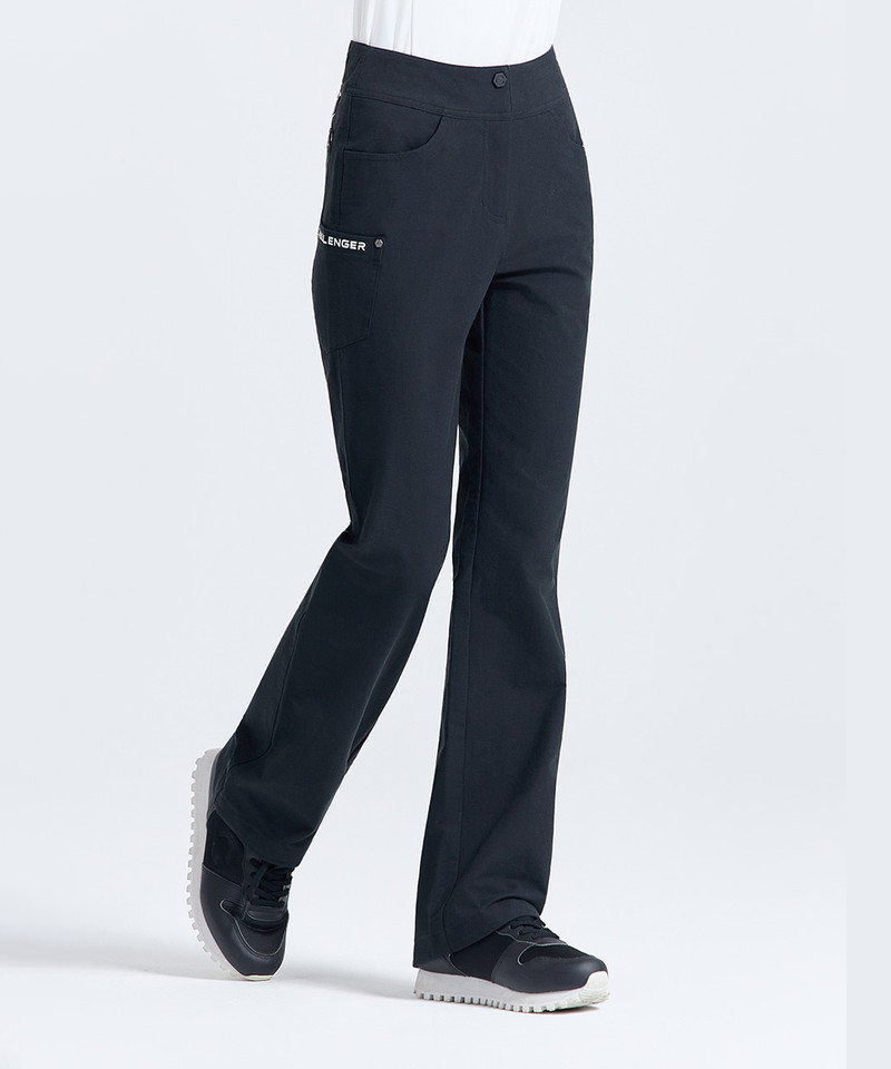 Challenger Women's Cotton-Touch High-Waisted Bootcut Pants - Black