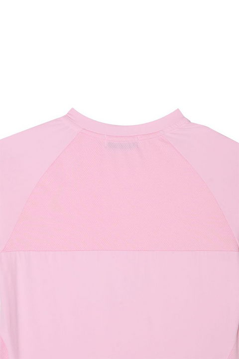 POSHERD Light Cool Mesh Functional Short Sleeve Top - Light Pink