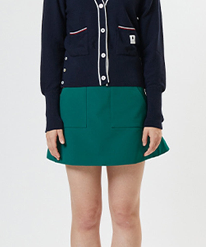 AVEN Front Pocket A-line Skirt - Green