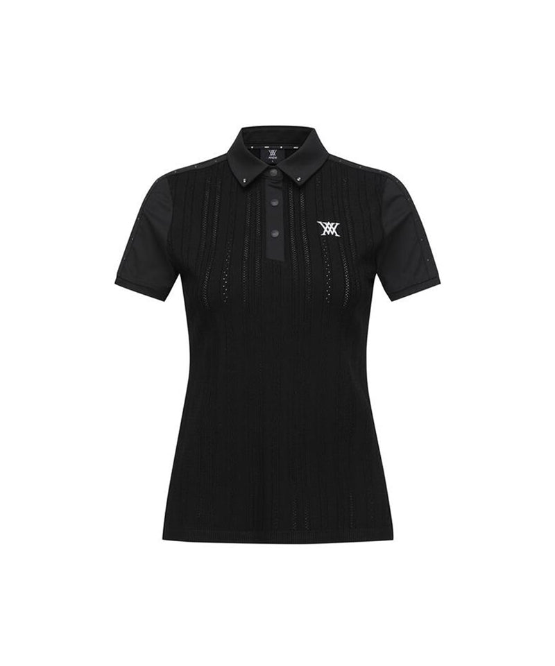 ANEW Golf Women's SM Textured Hybrid Short T-Shirt - Black