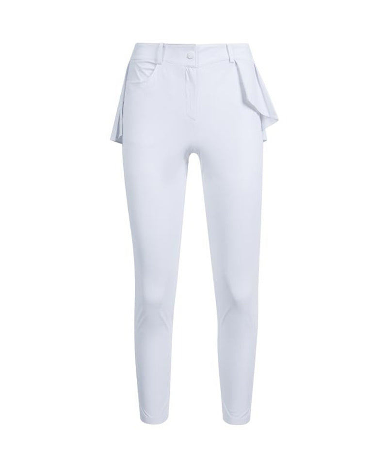 CREVE NINE: Pleated Cover Pants - White