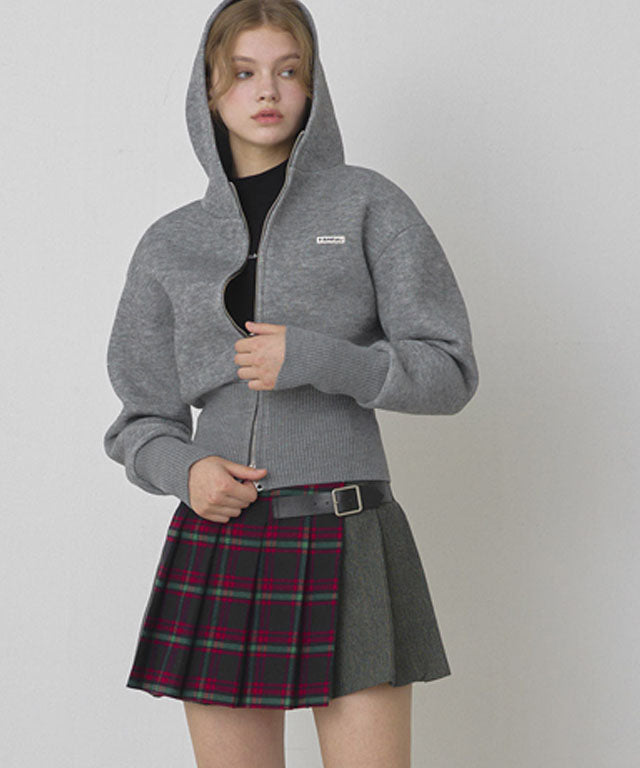 KANDINI Two-Way Hoodie Zip-up Jumper - Gray