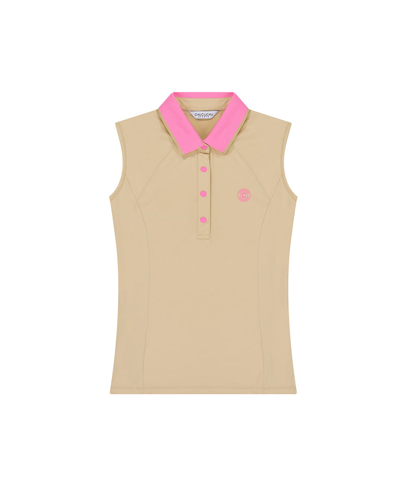 Some Knit Collar Sleeveless Top - 2 Colors