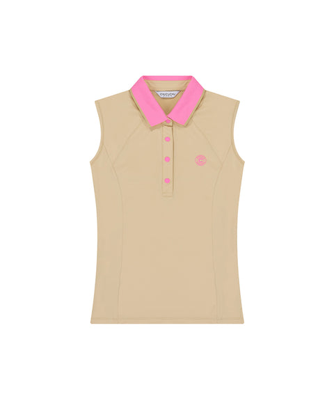 CHUCUCHU Some Knit Collar Sleeveless Top - 2 Colors