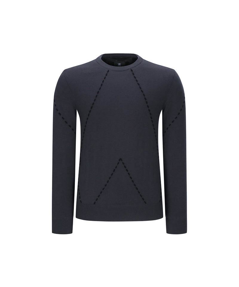 ANEW Golf Men Handle Chain Embroidery Pullover - Dark Gray