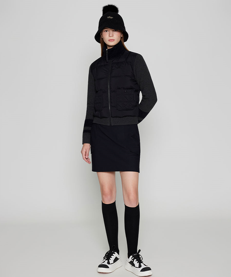 Women's WI Brushed Fleece H Line Skirt - Black