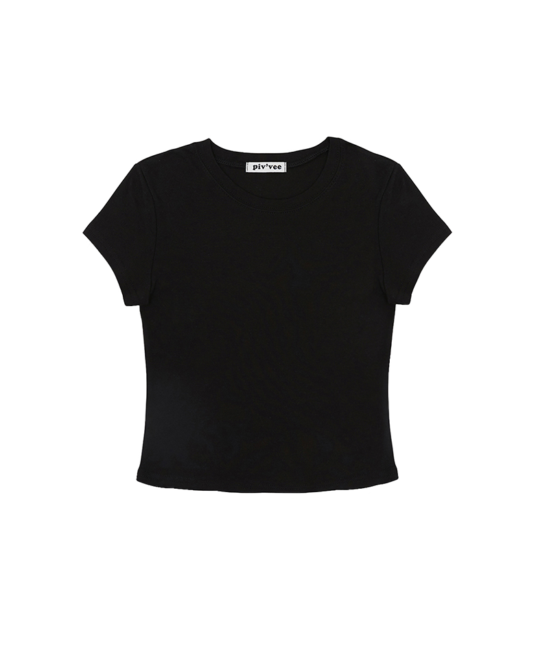 PIV'VEE Crewneck T-shirt - Ebony Black