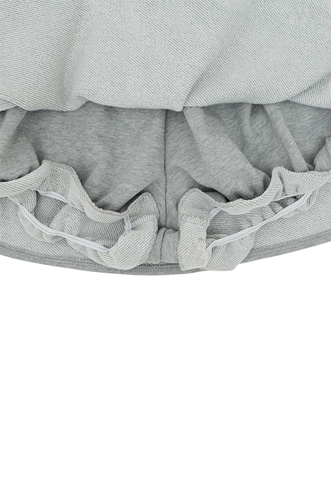 PIV'VEE Drawstring Ruffle Mini Skirt - Heather Grey