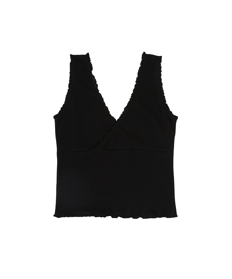 PIV'VEE Eyelet Sleeveless Top - Ebony Black