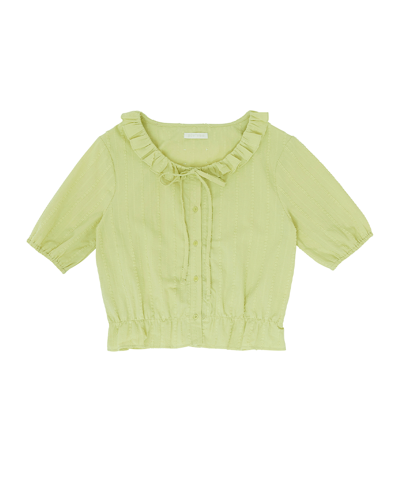 PIV'VEE Frill Detail Blouse - Lime Punch