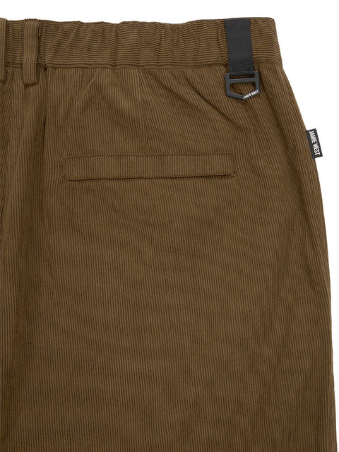 Jamie West Corduroy Three Tuck Wide Pants - Brown