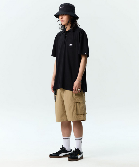 Jamie West Nylon Stretch Cargo Shorts - Beige