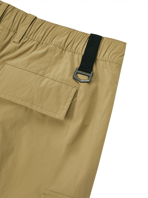 Jamie West Nylon Stretch Cargo Shorts - Beige